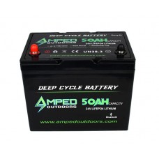 Amped Outdoors 24 volt 100AH Trolling Motor Lithium Battery Bundle - Bluetooth - 24V Charger