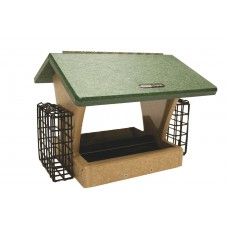 Birds Choice Recycled 2-sided Hopper Feeder w/suet Cages